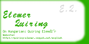 elemer quiring business card